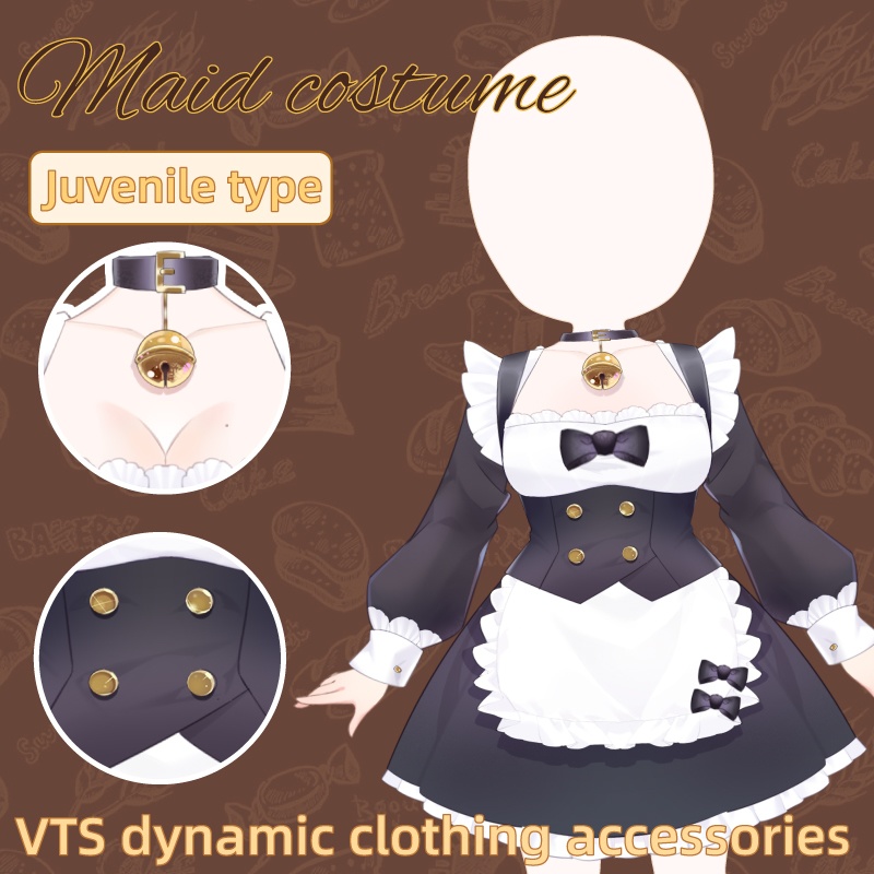 【VTS widget】Maid costume/VTS対応/Dynamic widget/vtuber
