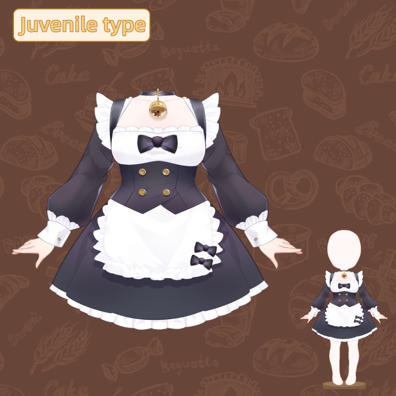 【VTS widget】Maid costume/VTS対応/Dynamic widget/vtuber