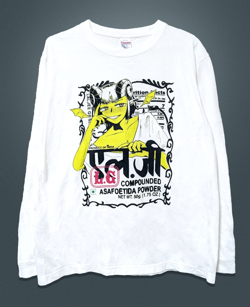 "Heeng (Devil's dung)" long sleeve T (WHITE)