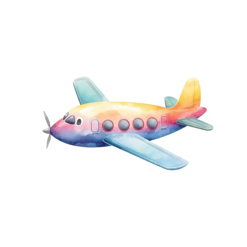 虹色の旅へ*水彩画風トラベルクリップアートセット(PNG/10種)