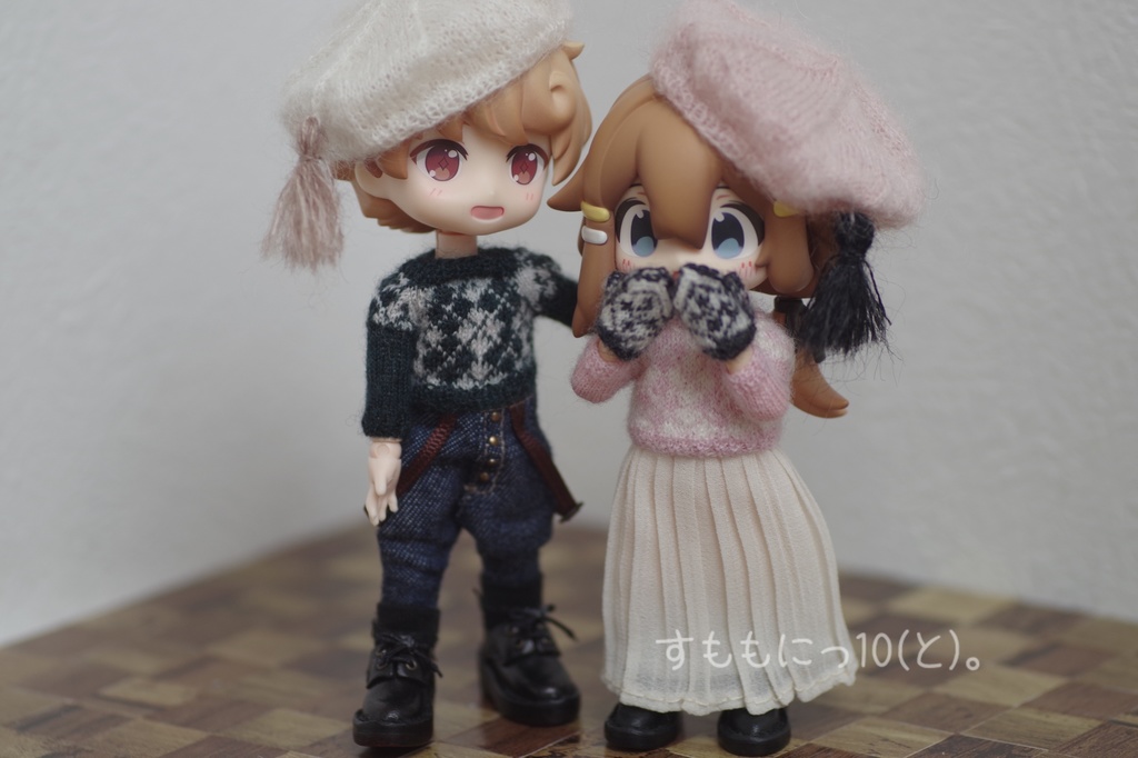 ちんま、編み込みミトン