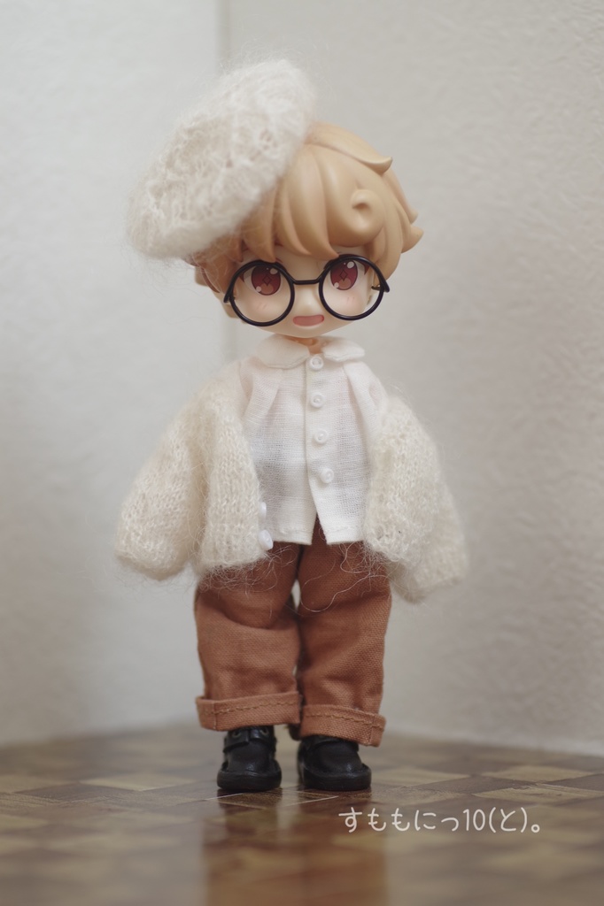 ふわほわ、透かし編み帽子