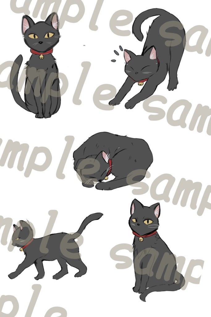 イラスト素材・黒猫ver.