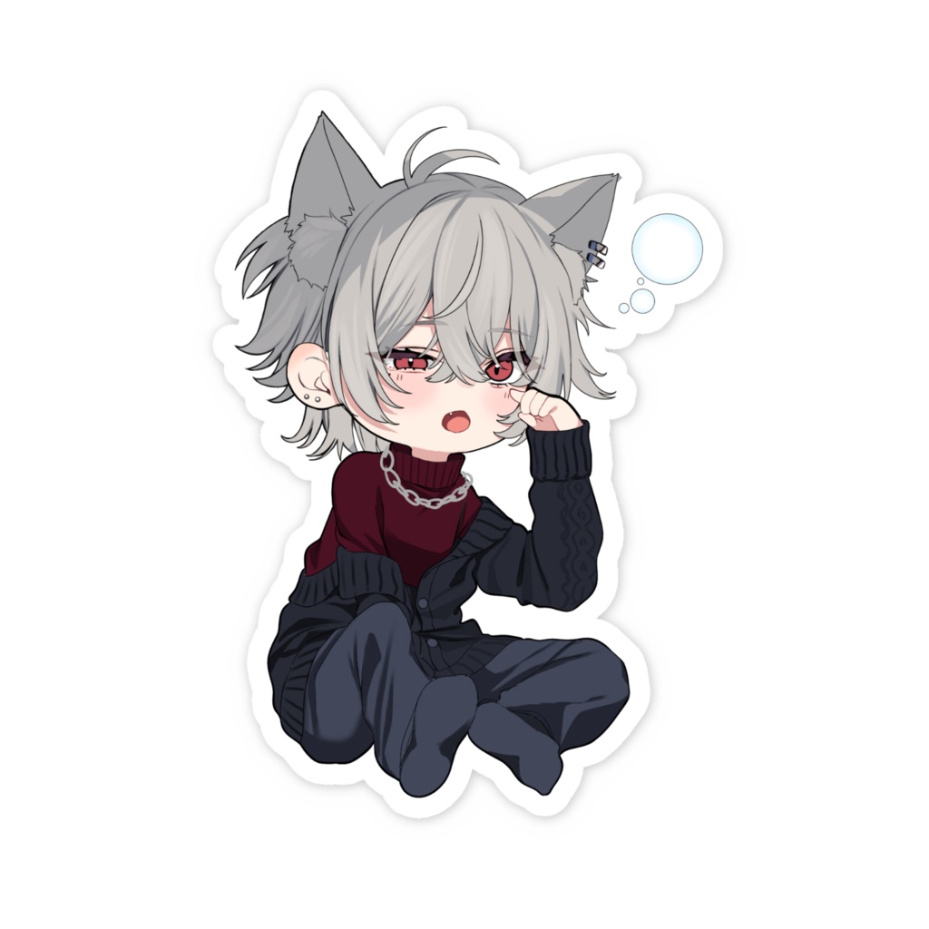 ねむねむ狼嘩 スマホステッカー