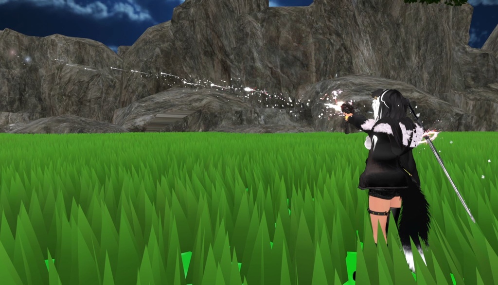 【Unity/VRChat】Lumina, the Gamer Gunslinger Avatar by Floppiii & Lysbell (New Gunblade)