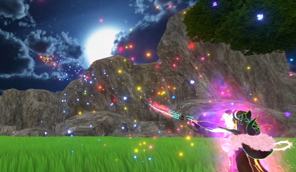 【Unity/VRChat】Lumina, the Gamer Gunslinger Avatar by Floppiii & Lysbell (New Gunblade)