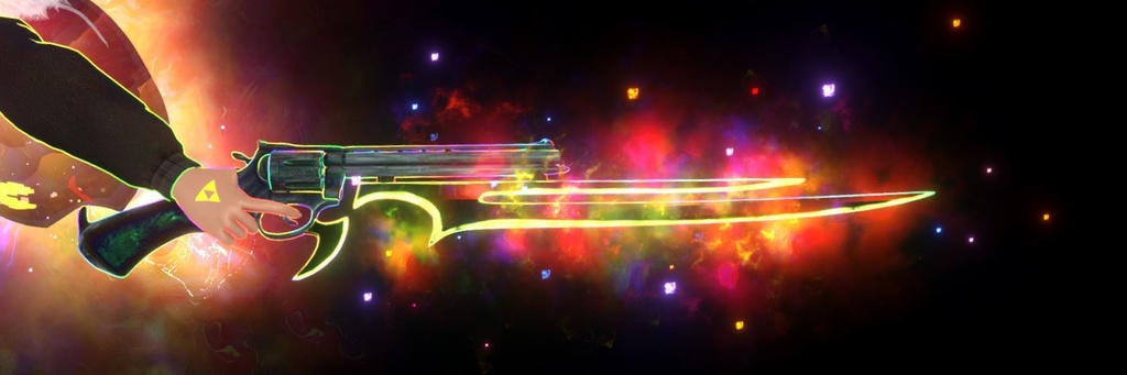 【Unity/VRChat】Lumina, the Gamer Gunslinger Avatar by Floppiii & Lysbell (New Gunblade)