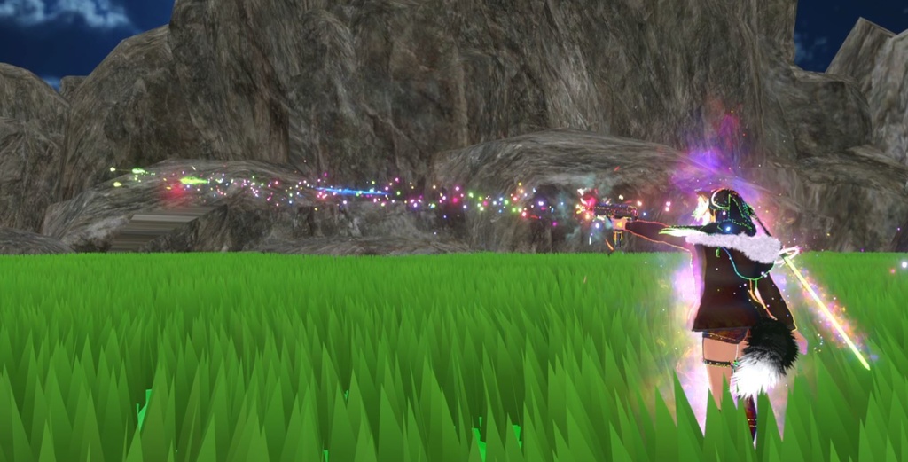 【Unity/VRChat】Lumina, the Gamer Gunslinger Avatar by Floppiii & Lysbell (New Gunblade)