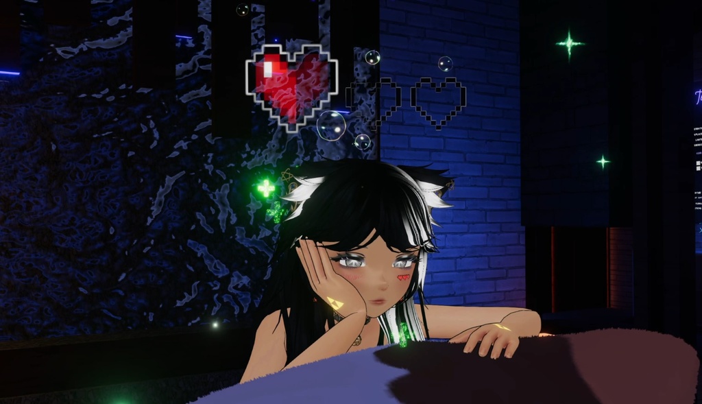 【Unity/VRChat】Lumina, the Gamer Gunslinger Avatar by Floppiii & Lysbell (New Gunblade)