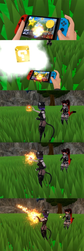 【Unity/VRChat】Lumina, the Gamer Gunslinger Avatar by Floppiii & Lysbell (New Gunblade)