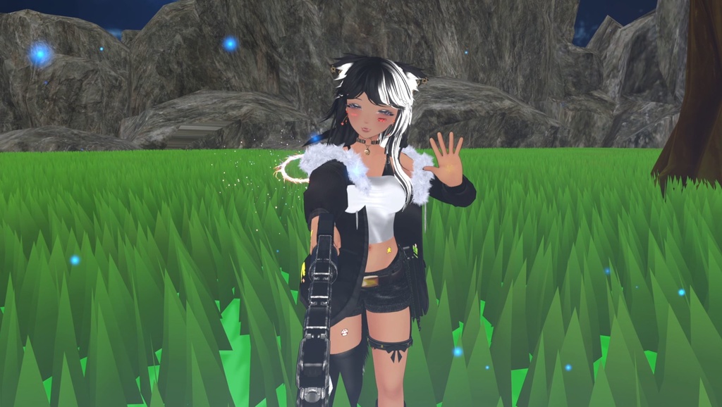 【Unity/VRChat】Lumina, the Gamer Gunslinger Avatar by Floppiii & Lysbell (New Gunblade)