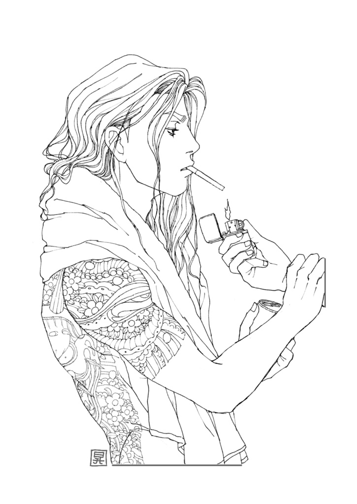 真島吾朗/日吉台昇 イラスト線画集16枚