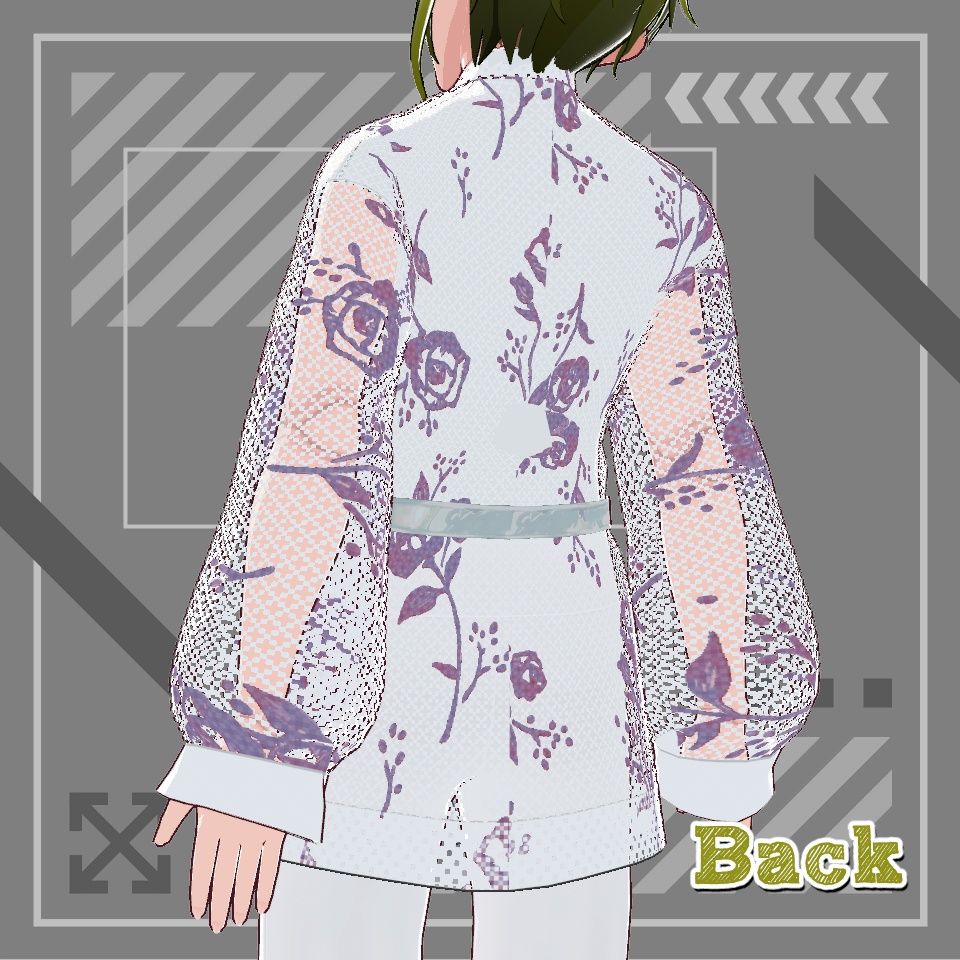 【Vroid正式版】フラワーメッシュシャツ【無料版】