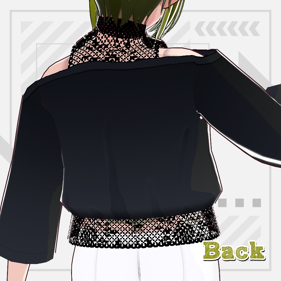 【Vroid正式版】アシンメトリーショルダー【無料版】