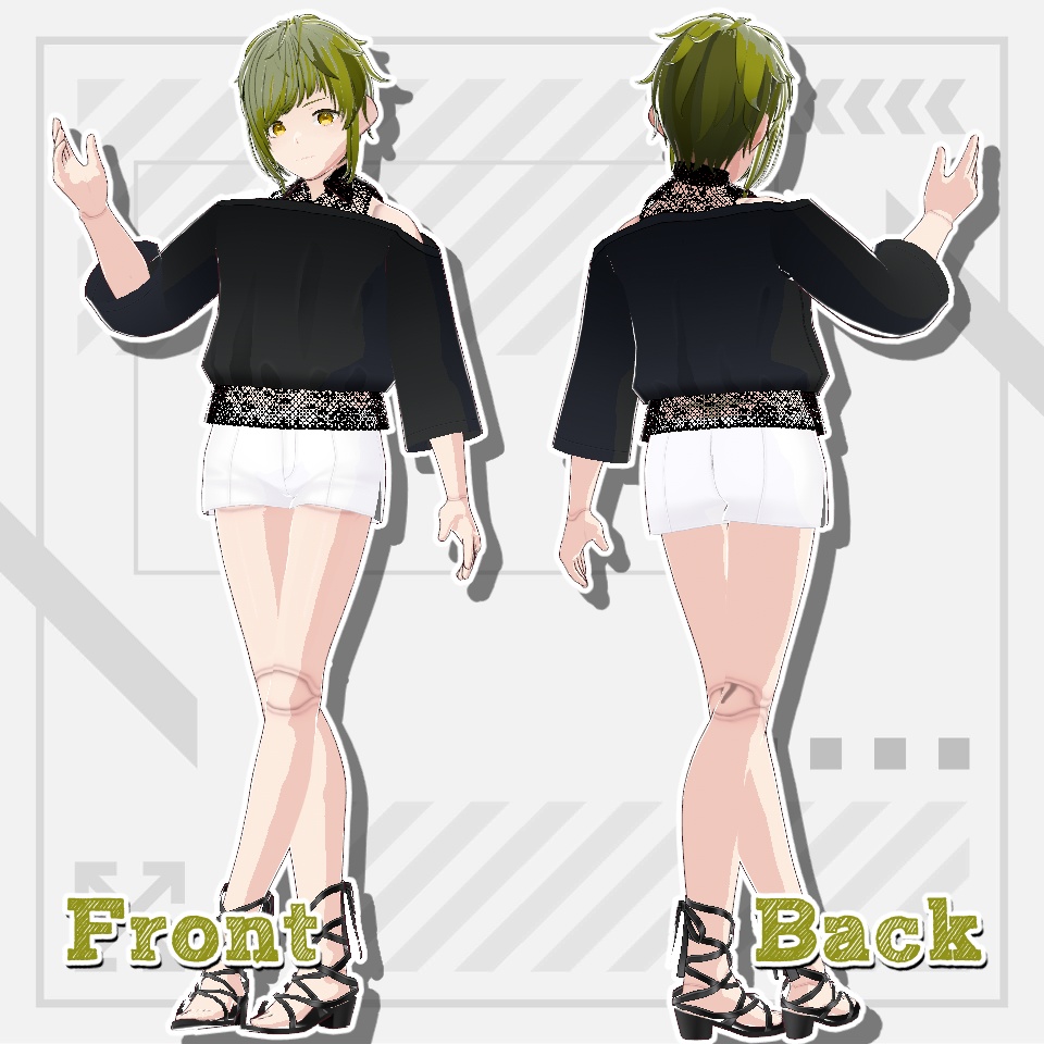 【Vroid正式版】アシンメトリーショルダー【魔改造(.psd)版】