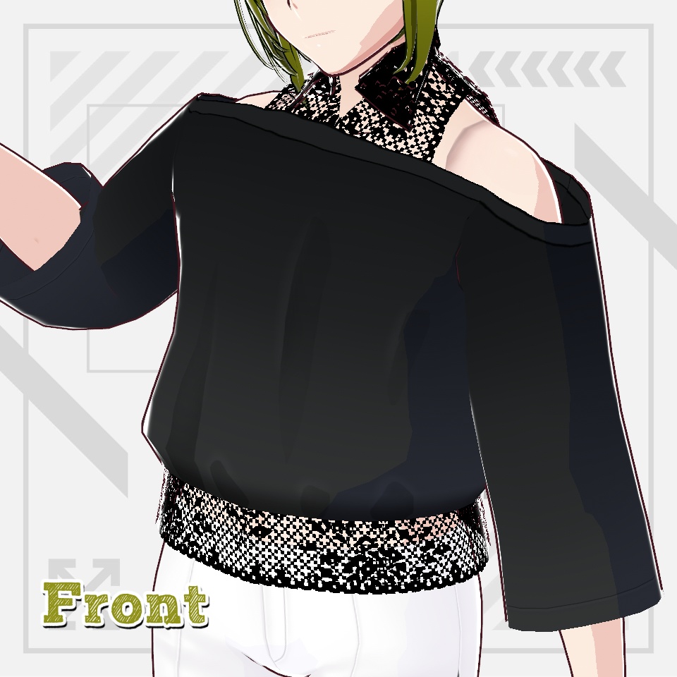 【Vroid正式版】アシンメトリーショルダー【魔改造(.psd)版】