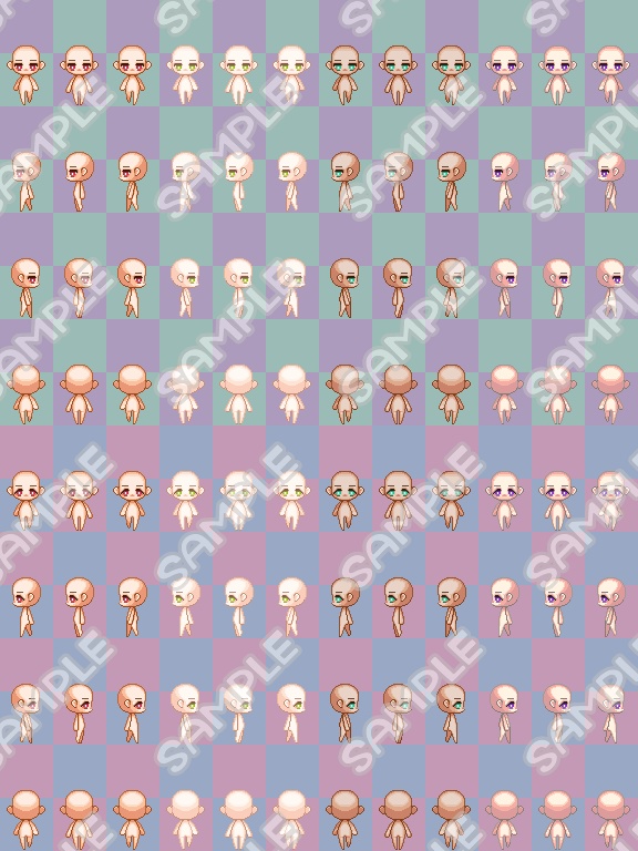 歩く素体ちゃん。目型２種＆お肌４色セット