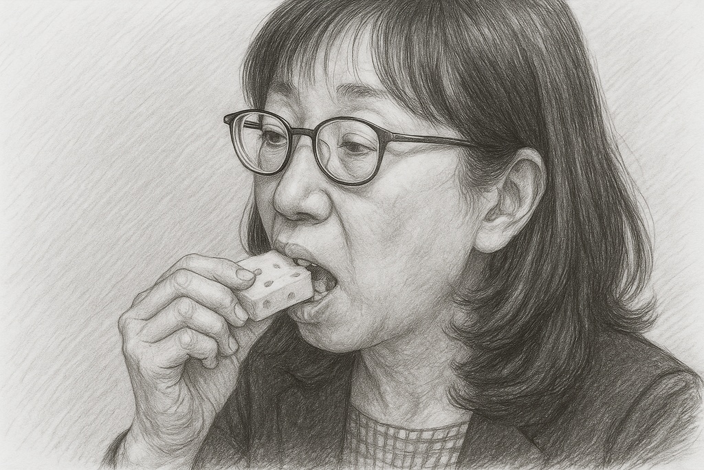 チーズを食べるチー牛底辺女性