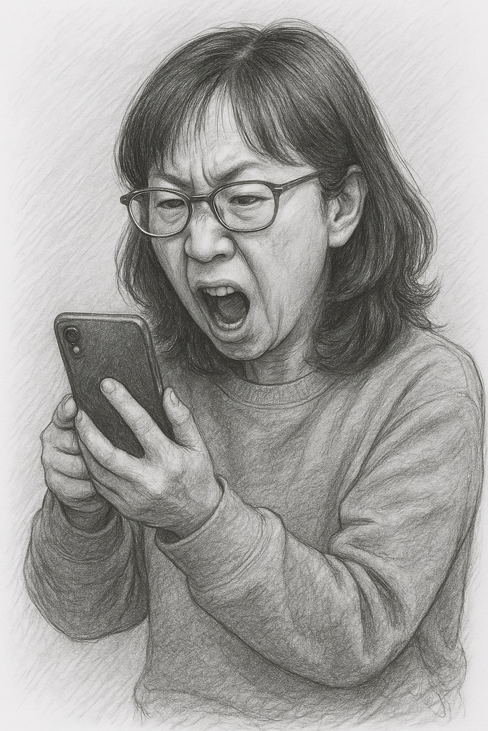 ネットを見て発狂してしまうチー牛底辺女性