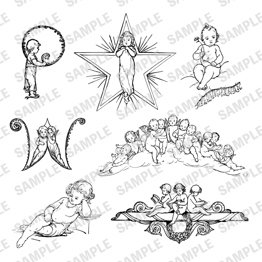 古書イラスト素材セット―Figure drawing for children―