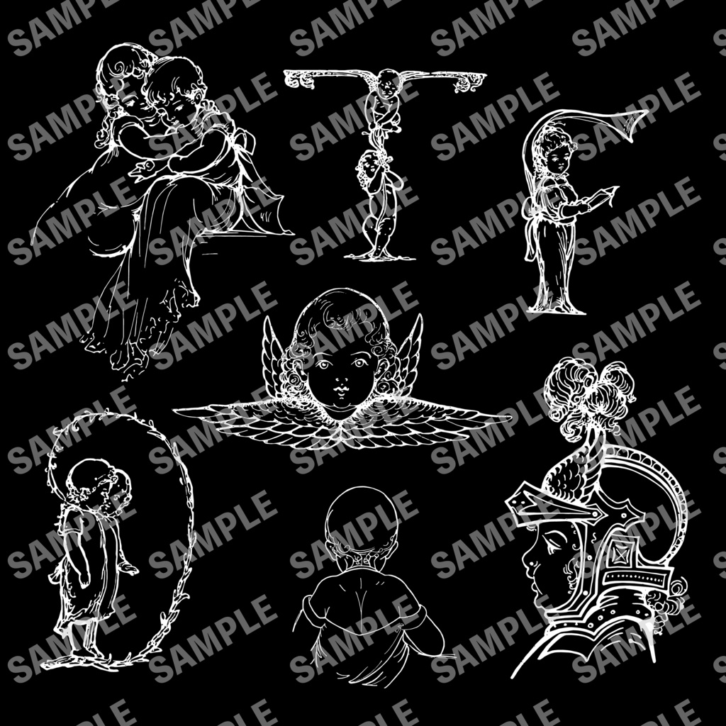 古書イラスト素材セット―Figure drawing for children―