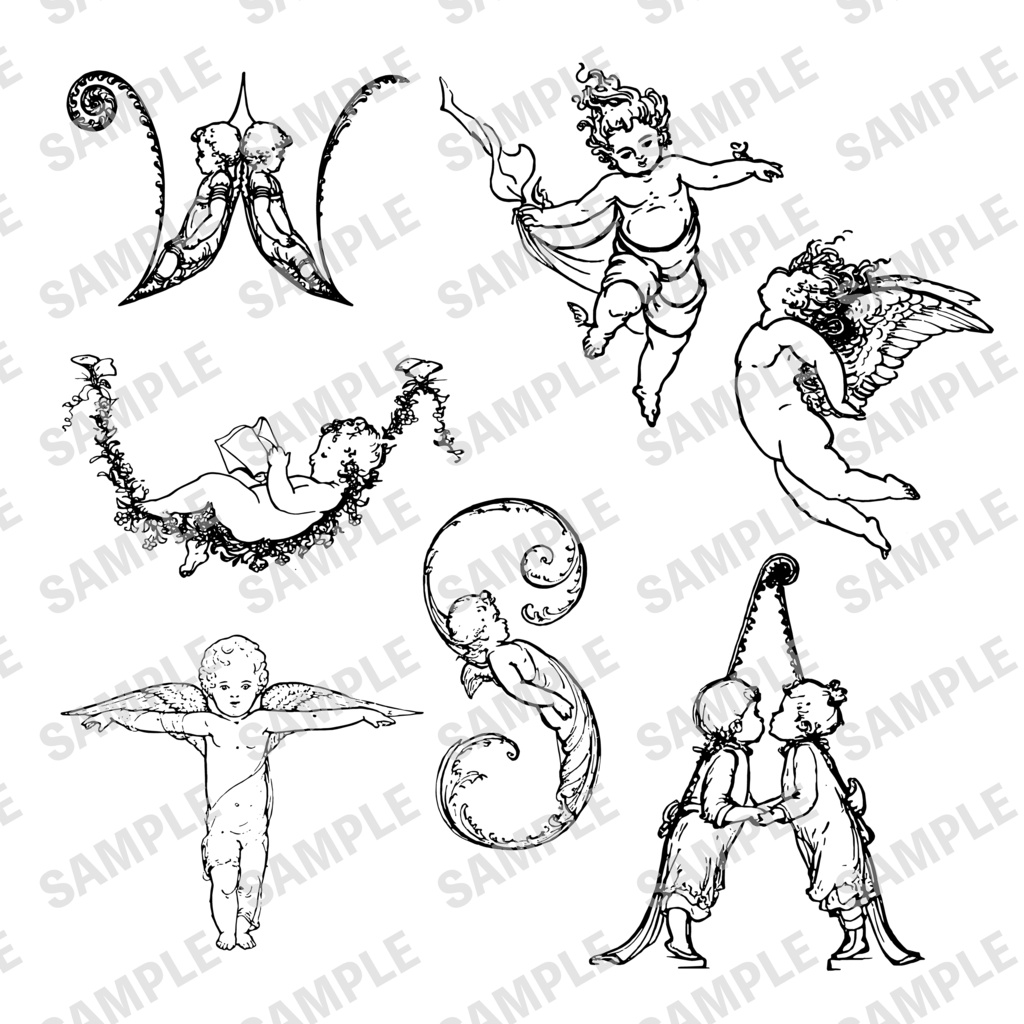 古書イラスト素材セット―Figure drawing for children―