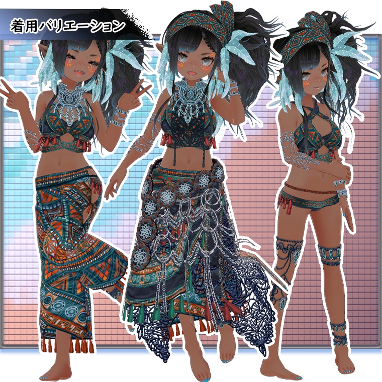 【VRoid】p03_エスニック風リゾートウェア