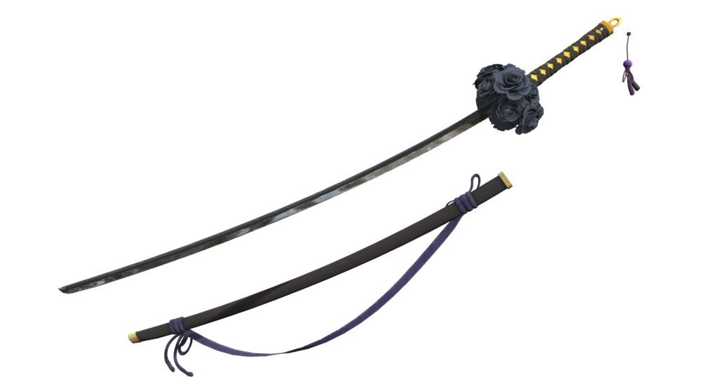 【3D武器モデル】黒刀花嵐