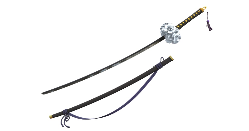 【3D武器モデル】黒刀花嵐