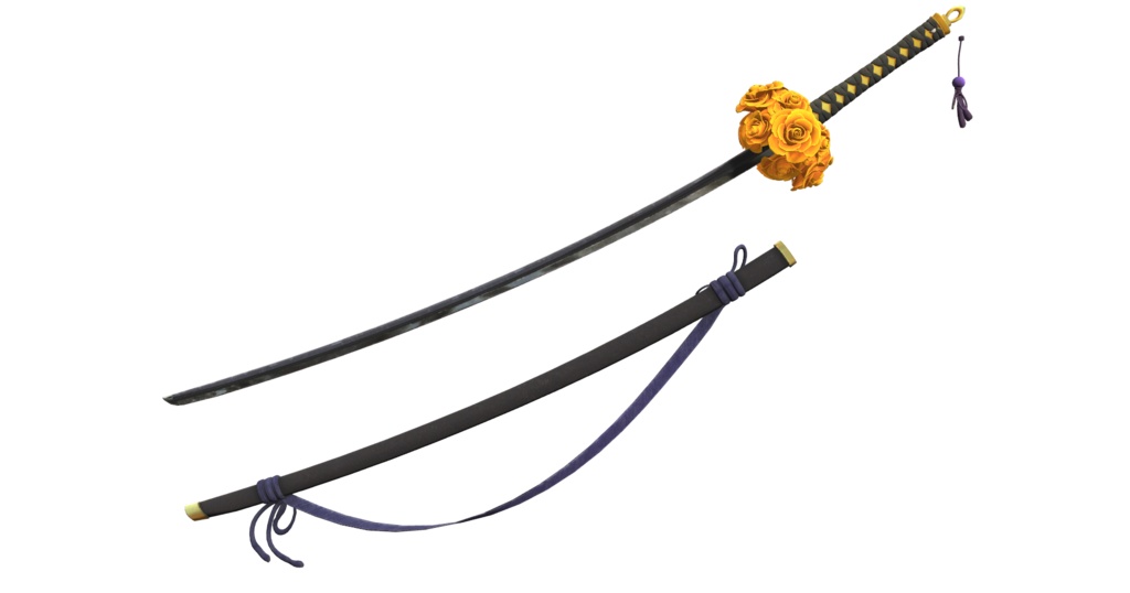 【3D武器モデル】黒刀花嵐