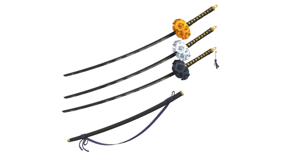 【3D武器モデル】黒刀花嵐