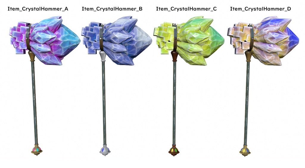 【3D武器モデル】結晶鎚ブリリアント