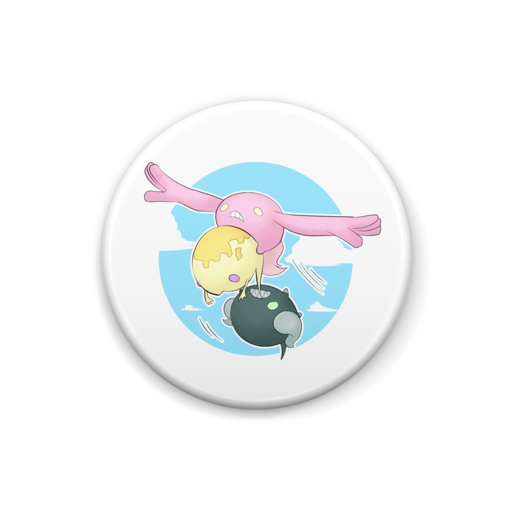 3色団子缶バッチ