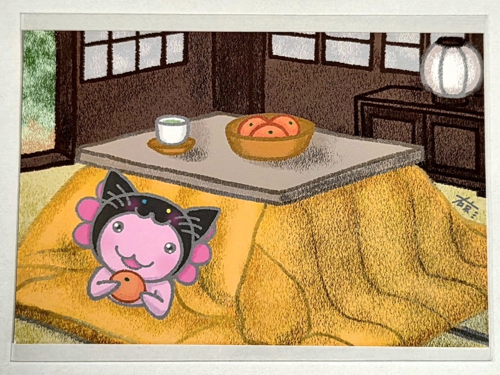 うぱきょん　ポストカード「猫はこたつで丸くなる」