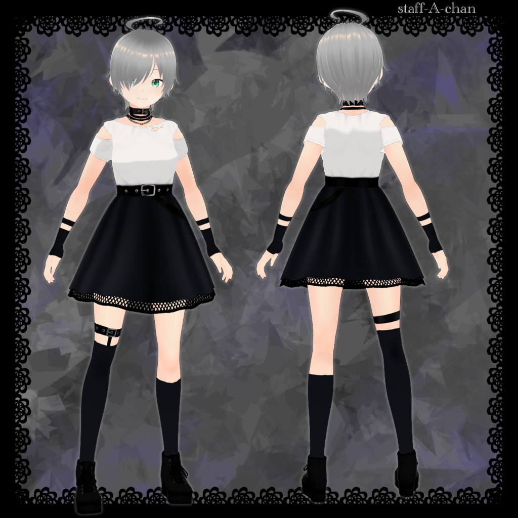 【#VRoid】パンク風衣装セット【#punk】