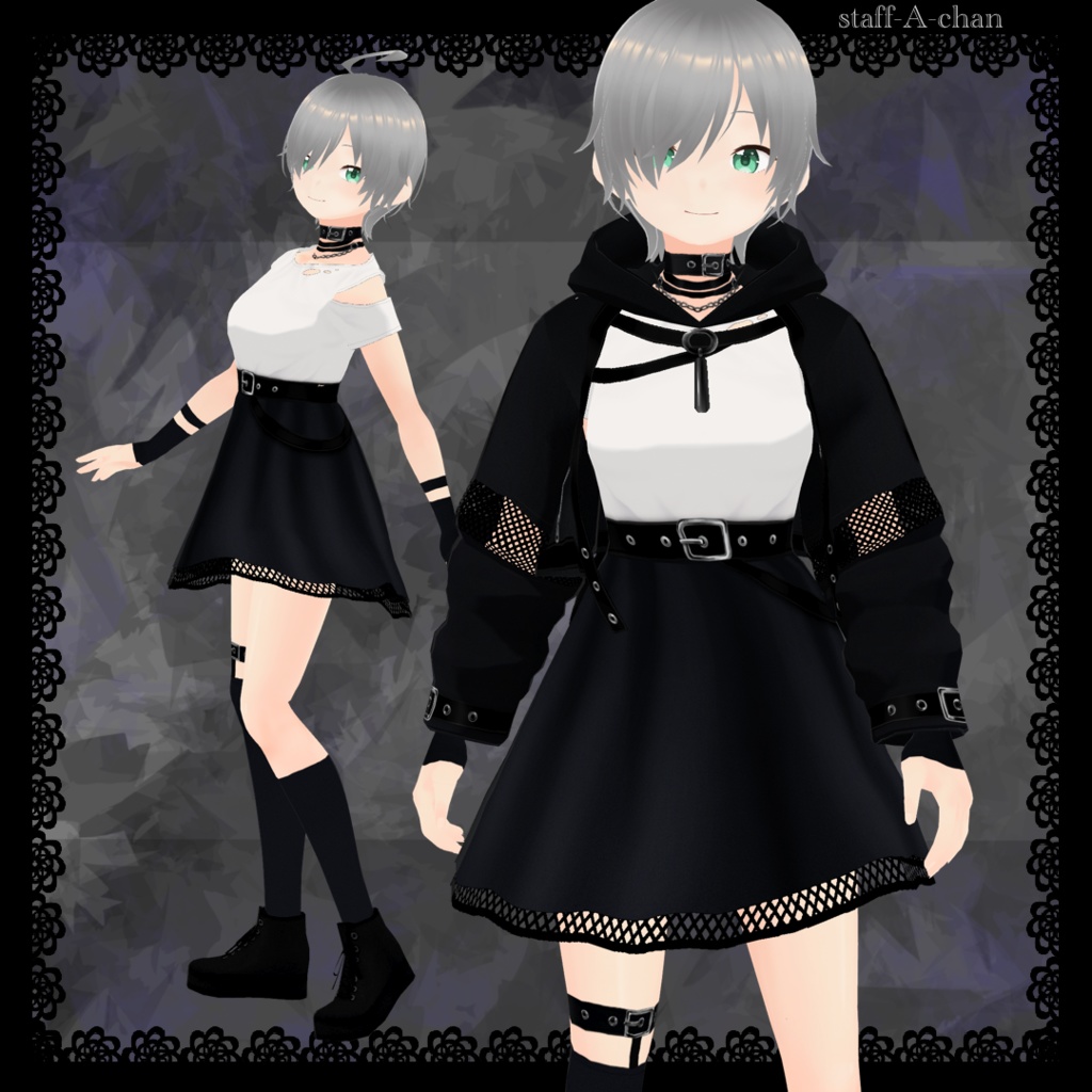 【#VRoid】パンク風衣装セット【#punk】