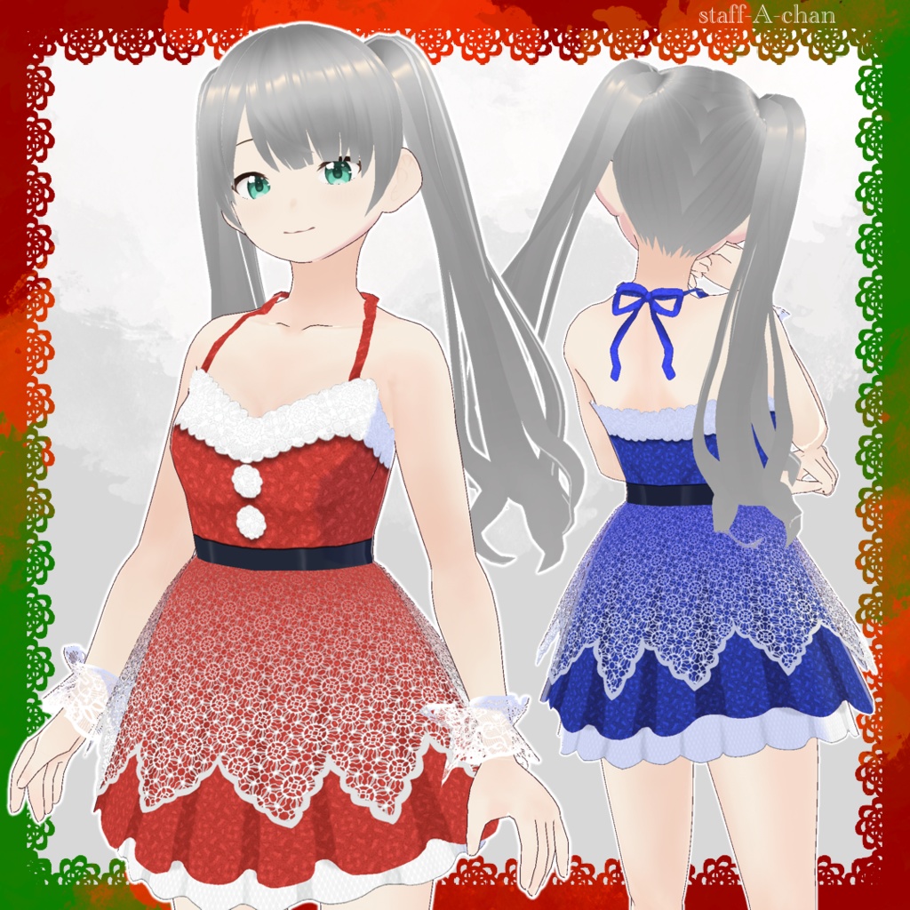 【#VRoid】クリスマスワンピ01【無料配布】
