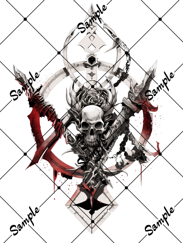 VRC用タトゥー素材　tatoo 骸骨 skull