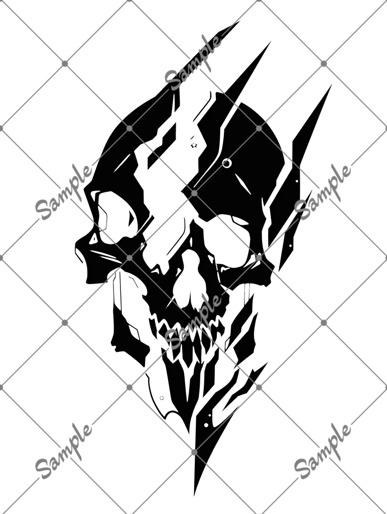 VRC用タトゥー素材　デカール　tatoo 骸骨 skull