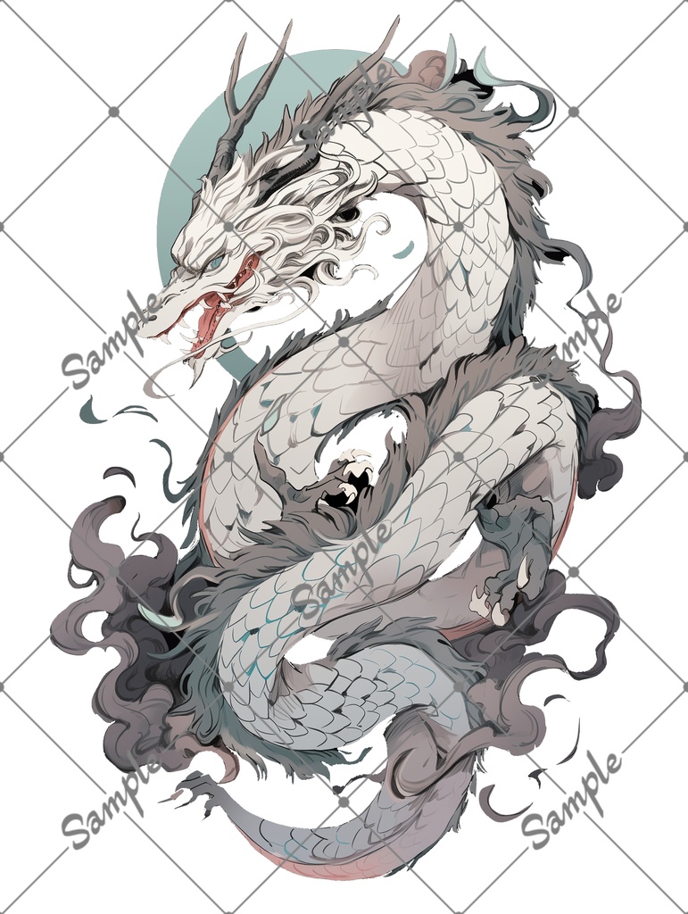 VRC用タトゥー素材　刺青　竜