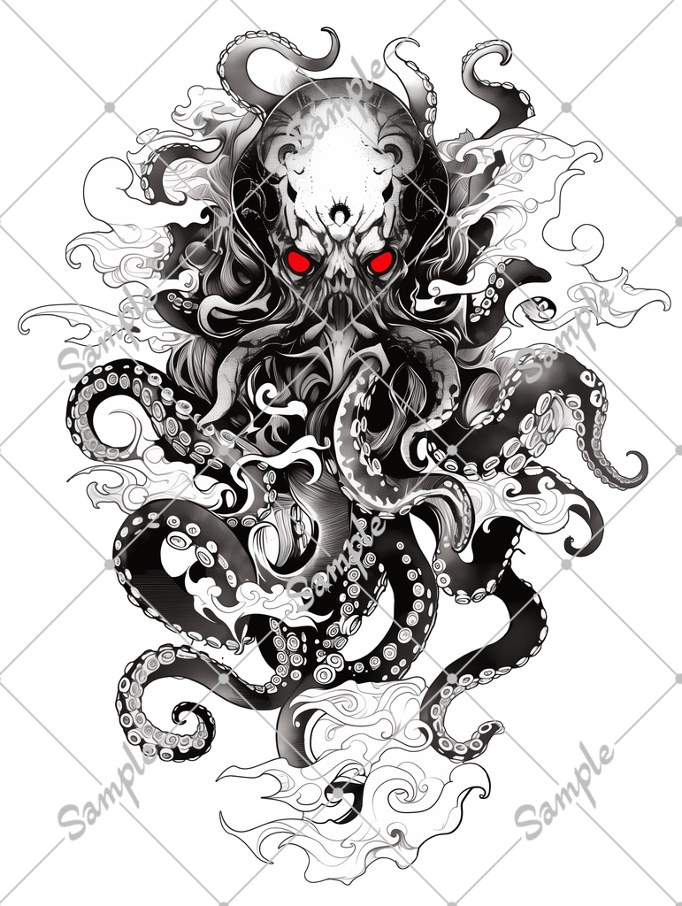 VRC用タトゥー素材　tatoo Cthulhu　クトゥルフ風