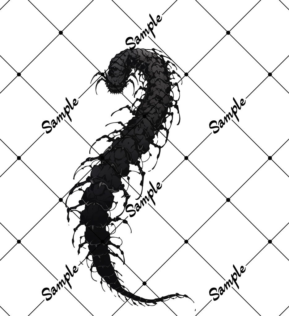 VRC用タトゥー素材　百足　tatoo　centipede