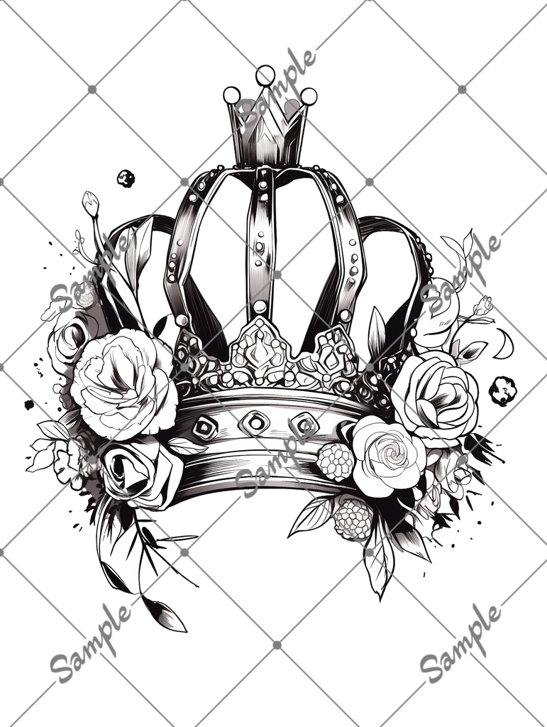 VRC用タトゥー素材 王冠　tatoo crown
