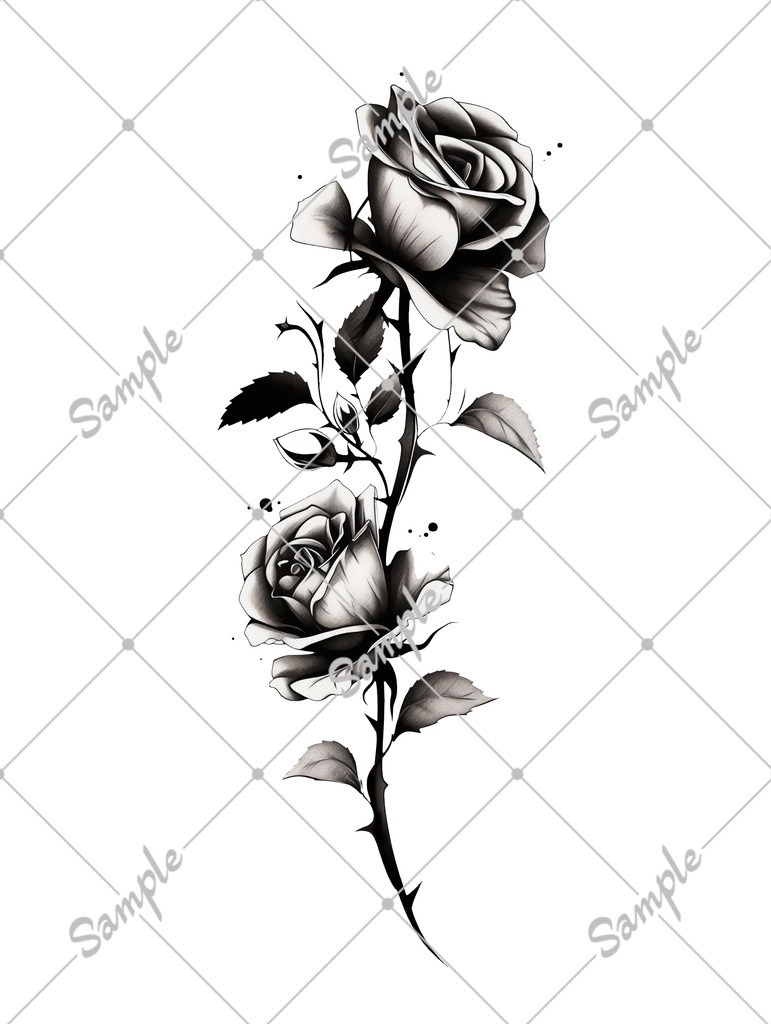 VRC用タトゥー素材 薔薇　tatoo rose