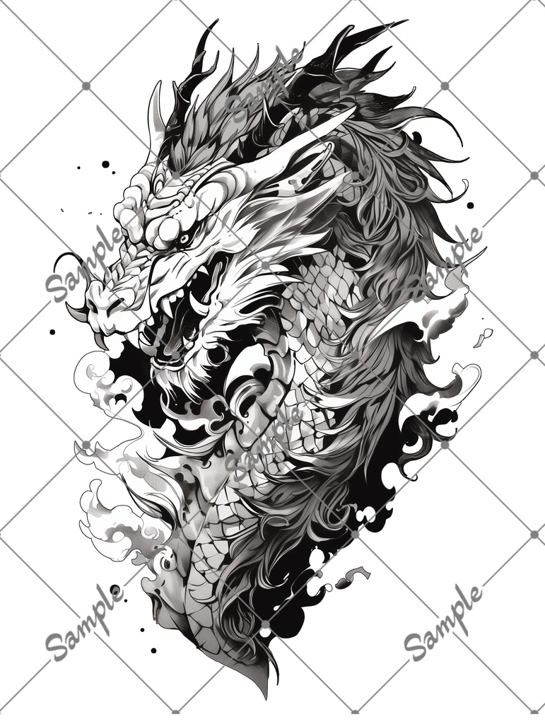 VRC用タトゥー素材　龍　tatoo