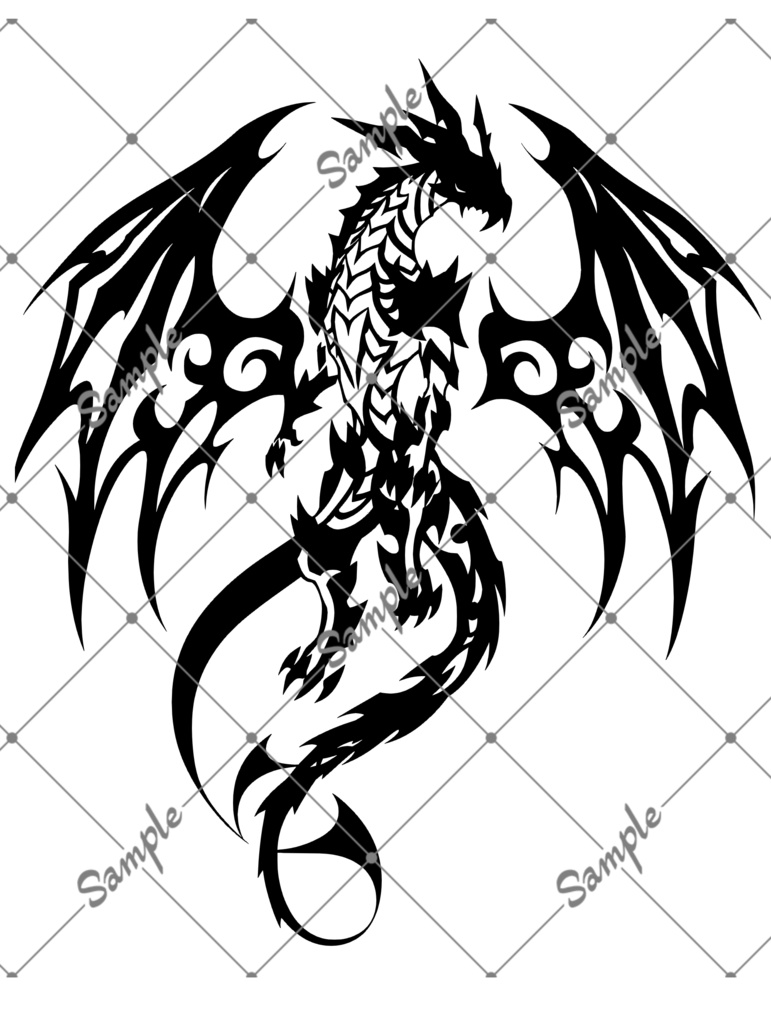 VRC用タトゥー素材　ドラゴンタトゥー tatoo