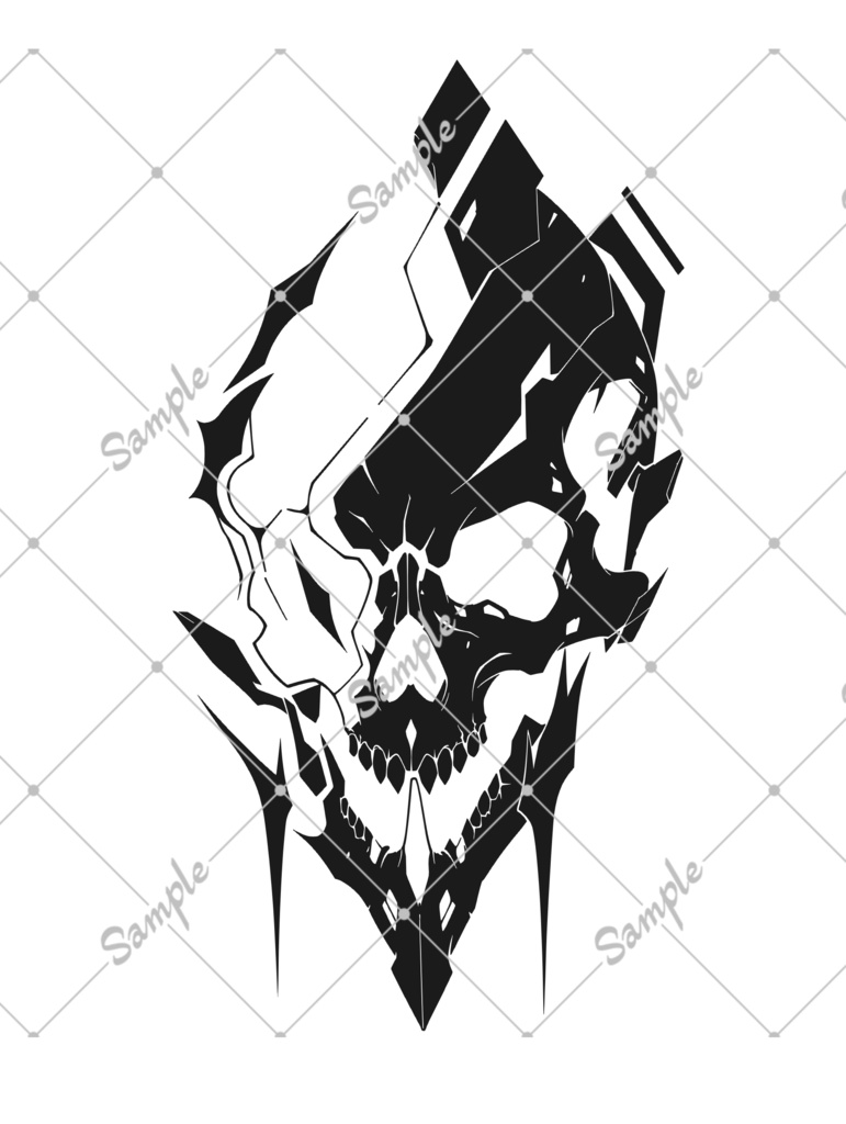 VRC用タトゥー素材　デカール　tatoo 骸骨 skull 