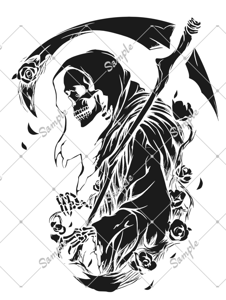 VRC用タトゥー素材　死神　tatoo　grim reaper