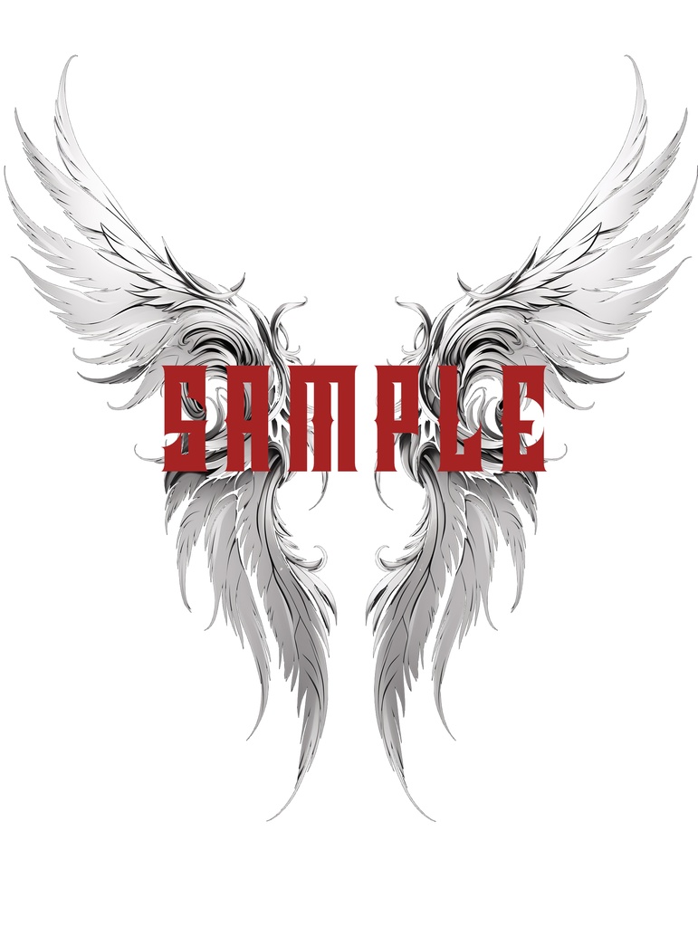 VRC用タトゥー素材 翼 4種 wing tatoo