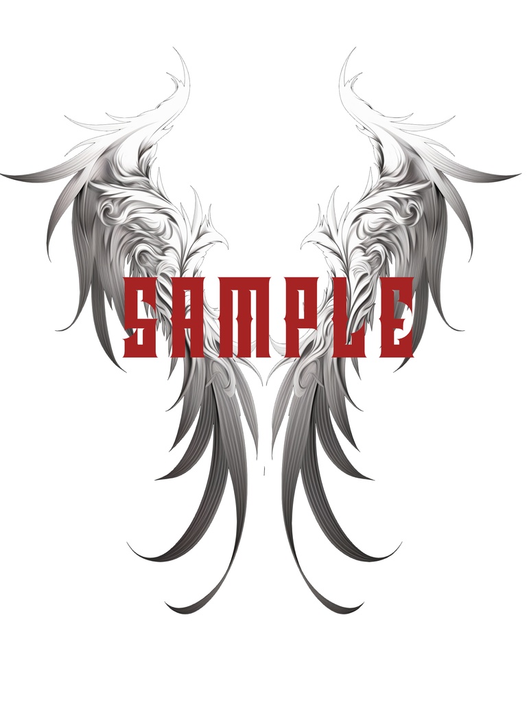 VRC用タトゥー素材 翼 4種 wing tatoo